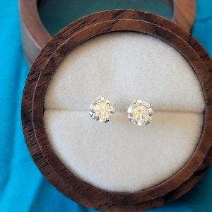 1.52ct tw moissanite earrings set in 10k white gold